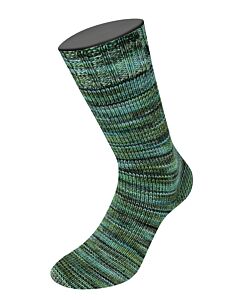 Lana Grossa Vintage Socks kleur 1018 (blauw/roestbruin)