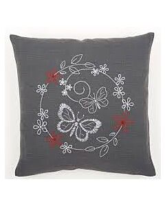borduurkussen vlinders