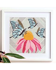 Anchor voorbedrukt borduurpakket vlindertuin in halve kruissteek