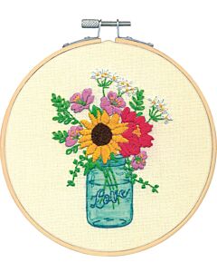 Voorbedrukt borduurpakket bloemenboeket van Dimensions 72-76294 borduren