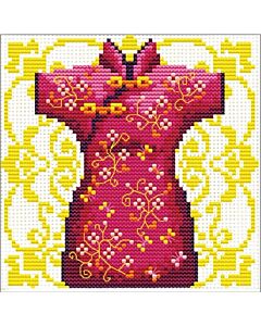 Needleart World voorbedrukt borduurpakket Female Geisha Red 140.021 op aida  