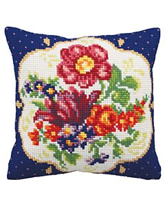 Voorbedrukt kruissteek Kussenpakket  bloemen Collection d'Art als borduurpakket 5.141