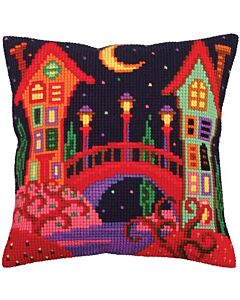 Voorbedrukt kruissteek Kussenpakket Bridge to Fairy Tale - brug naar sprookjes Collection d'Art als borduurpakket 5257
