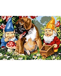 Voorbedrukt stramien/canvas vrienden van de tuin van Seg de Paris 929.608 om te borduren