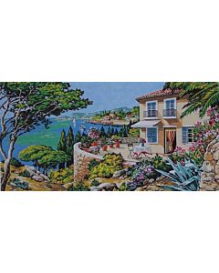 Voorbedrukt stramien / canvas uitzicht op zee om te borduren seg de paris 932.97