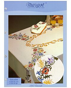 Voorbedrukt tafelkleed  7897 cascade van margot in kruissteek excl garen afm 140x200cm