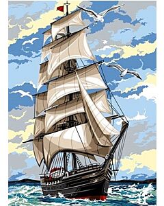 Voorbedrukt stramien/canvas  zeilboot van Seg de Paris 929.574 om te borduren le grand mat