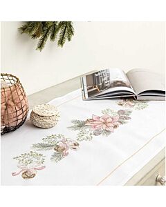 Voorbedrukte kerstloper van Rico om te borduren 45X100cm Rico design 31226.52.12 