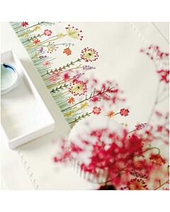 Voorbedrukte loper herfstweide van Rico 68304.54.18 om te borduren 40x150cm