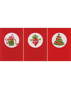  Wenskaarten met omslag kerst set van 3 om te borduren Vervaco pn-0145622