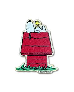 Crafty kit houten needle minder Snoopy ligt op het hondenhok
