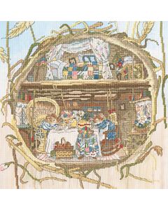 Bothy Threads borduurpakket thee kransje in het muizen hol XBH01 telpatroon