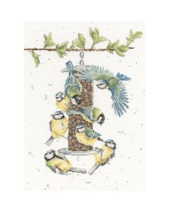 Bothy Threads borduurpakket vogels aan het smullen XHD150 telpatroon