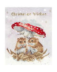 Bothy Threads borduurpakket hamsters schuilen onder de paddenstoel XHD152 telpatroon