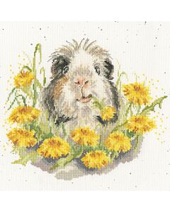 Bothy Threads borduurpakket cavia tussen de bloemen XHD165 telpatroon