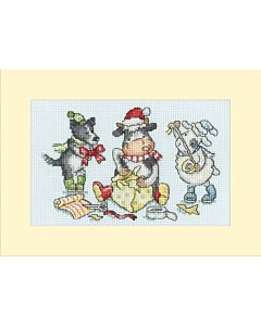 Bothy Threads borduurpakket wrap, ribbon, gift! XMAS78 telpatroon incl. passe-partout, kaart en envelop