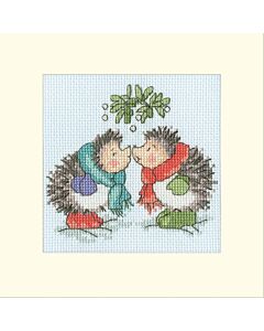 Bothy Threads borduurpakket christmas Kiss XMAS79 telpatroon incl. passe-partout, kaart en envelop