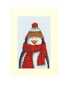 Bothy Threads borduurpakket kerstkaart pinguïn XMAS93 telpatroon