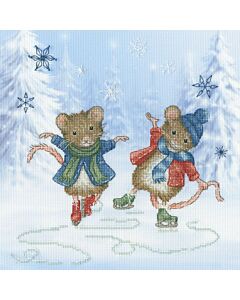 Bothy Threads borduurpakket muizen aan het schaatsen XSS34 telpatroon