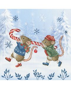 Bothy Threads borduurpakket muizen aan het schaatsen XSS34 telpatroon