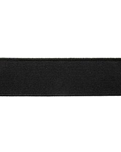 Zwart stevig geweven elastiek in breedtes 15,20,25,30,35,40 en 50mm. 