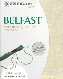 Zweigart Belfast linnen 32 counts borduurstof beige kleur