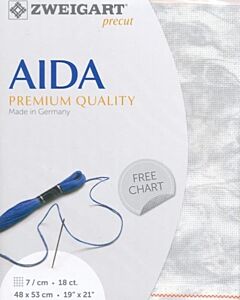 Zweigart borduurstof aida 18ct/7 kruisje grijs marmer kl.7139 afm. 48x53cm