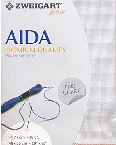 Zweigart borduurstof aida 18ct/7 kruisje wit kl.7011 afm. 48x53cm