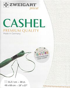 Zweigart linnen borduurstof kl.1111 wit met glitter