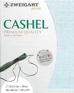 Zweigart linnen borduurstof kl.6125 mint groen Cashel 28counts/11,2 draden per cm