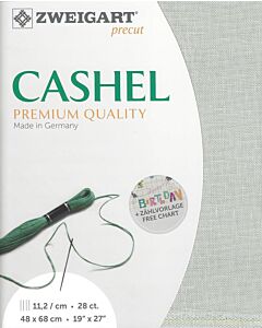 Zweigart linnen borduurstof kl.718 grijs Cashel 28counts/11,2 draden per cm