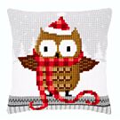 Vervaco borduurpakket kruissteekkussen uil met muts pn-0149312 borduren