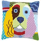  Borduurpakket voorbedrukt kruissteek kussen lappenhond van vervaco pn-0156109