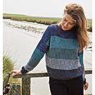 Lana Grossa trui breien van Cool Wool Vintage (Merino 3, m12 paars/camel/groen)