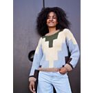 Lana Grossa colourblock trui van Mohair di Gio (F70,M24b)