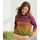 Lana Grossa trui breien van Cool Wool Vintage (Merino 3, m12 paars/camel/groen)