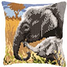 Vervaco borduurpakket kruissteekkussen Olifantenliefde borduren pn-0146813