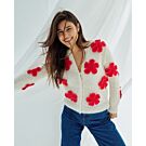 Phildar vest met bloemen breien van Phil Mohair Cotton (255,m7)