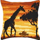 Borduurpakket kruissteek kussen safari giraffe