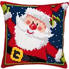 Kruissteek borduurpakket borduurkussen kerstman van vervaco  pn-0008725