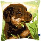Borduurkussen rottweiler pup van Vervaco