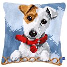 Kruissteek borduurpakket borduurkussen Jack russell van Vervaco pn-0155247