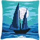 Vervaco kussenpakket  Zeilboot in blauw maanlicht pn-0187488 om te borduren