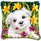 Knoopkussen pakket Westie in narcissen van Vervaco pn-0190869