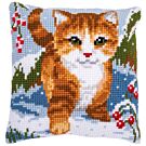 Vervaco borduurkussen kat in de sneeuw pn-0166625