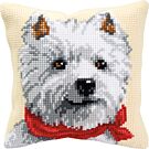 Vervaco borduurpakket borduurkussen Westie pn-0008572