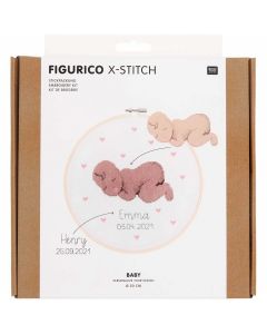 Borduurpakket baby van rico Design 100110 incl borduurring