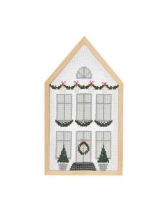 Rico Design kersthuis in kruissteek borduren 100184  incl frame