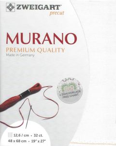 Borduurstof Murano 32counts/12.6 draadjes per cm kleur 100 wit van Zweigart