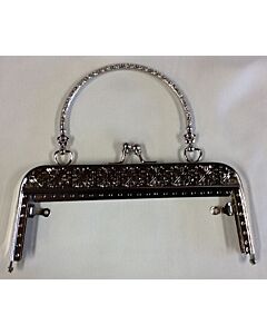 Tassen /  portemonnee sluiting en een handvat, zilver, 18cm